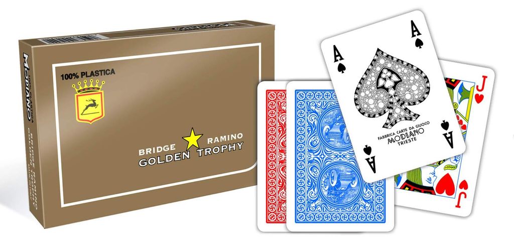 MODIANO POKER - BRIDGE GOLDEN TROPHY 100% Plastik 2x 54 Zdjęcie produktu 