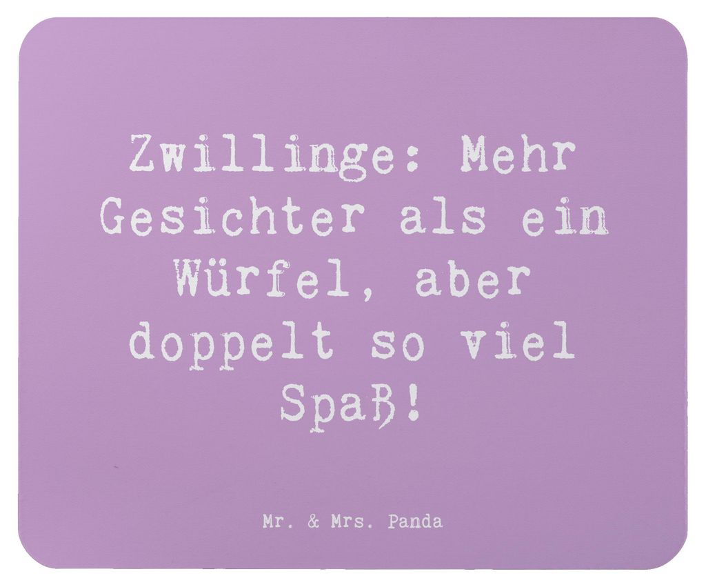 Mr. & Mrs. Panda Mousepad Spruch Zwillinge Spaß - Lavendeltraum - Geschenk, laptop, Humor, computer, Horoskop, Geschenke Sternzeichen, Charakter, ...