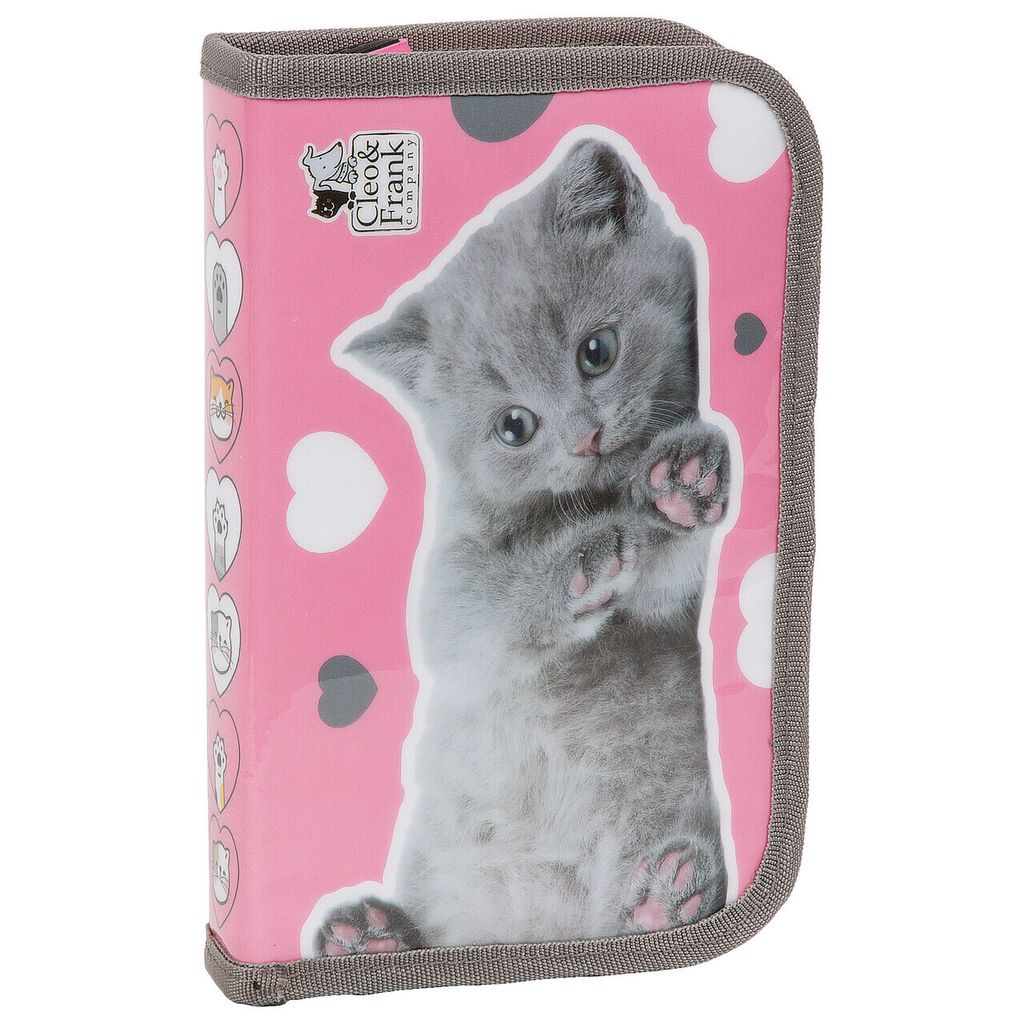 Katzen Federtasche gefüllt Federmäppchen Federmappe Stifte Produktbild 