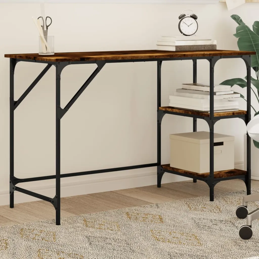 Tavolo da Scrittoio Rovere Fumé 120x50cm Metallo: Arredo Raffinato - 2