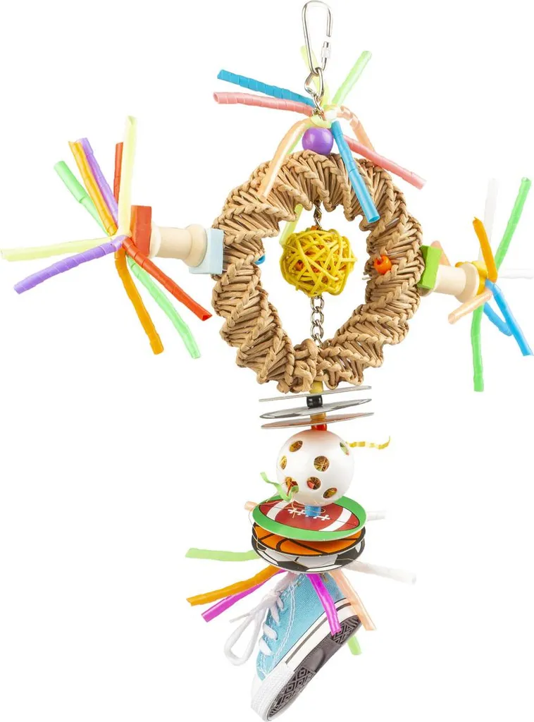 Jouet Duvo+ en paille naturelle pour rongeurs et lapins - Modèle 15cm