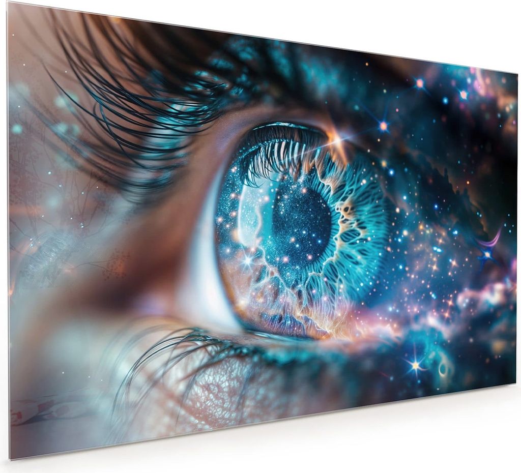 Küchenrückwand Spritzschutz Glas mit Motiv Galaktisches Auge 40 x 40 cm