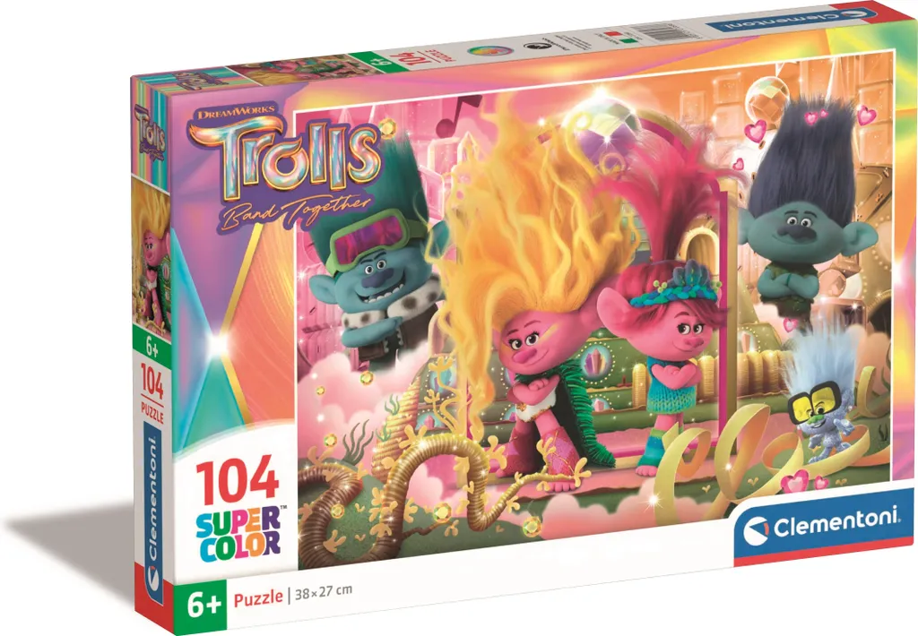 Puzzle Trolls 3 Anti-Stress 104 Pièces - SuperKolor Haute Résistance