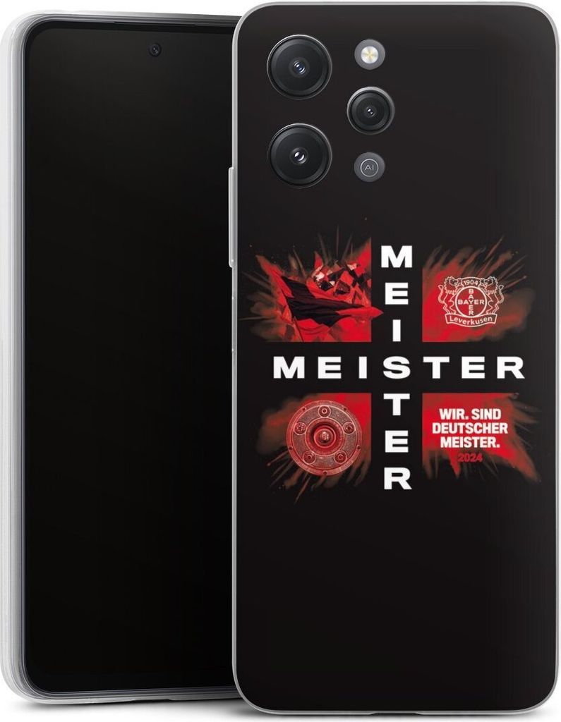 DeinDesign Slim Hülle für Xiaomi Redmi 12 Silikon Case Ultra Dünn Handyhülle Bayer 04 Leverkusen Meister Offizielles Lizenzprodukt