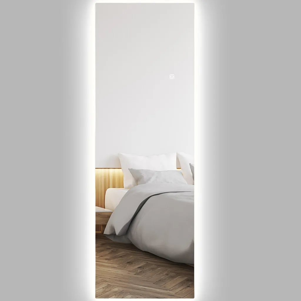 Miroir LED Mural pour Salon 120 cm : Éclairage Ajustable et Design Pur