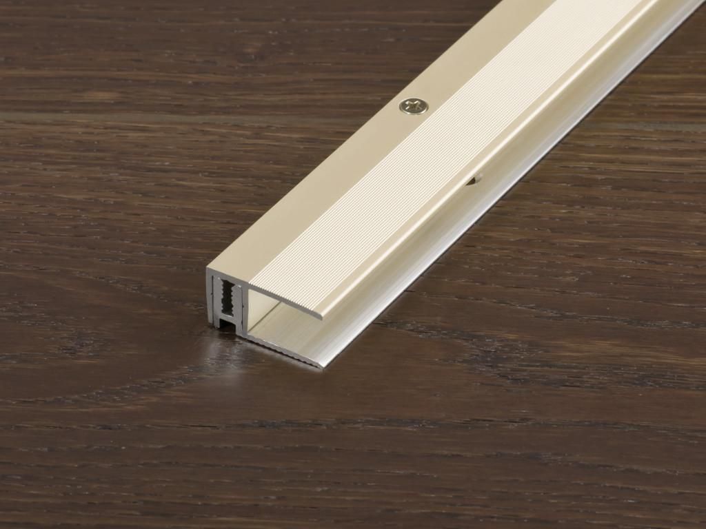 PROLINE Champagne Universal XL Bodenprofil, PROVARIO Aluminium Profil, schraubbares System mit Drehgelenktechnik, für Bewegungsfugen, eloxiert, ei...