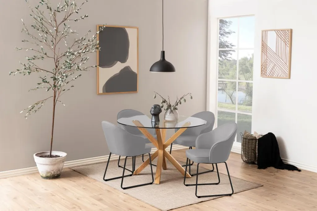 Table de repas HEAVEN extensible en céramique grise et métal robuste