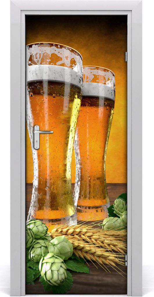 Tulup Türaufkleber 75x205 cm Dekorative Aufkleber Selbstklebend Wasserdichte Tapete Abnehmbar Schlafzimmer Wohnzimmer Wohnkultur - Zwei Gläser Bier