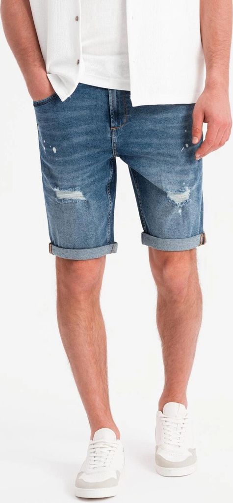 Ombre Clothing Denim-Shorts für Männer Connere Blau XL