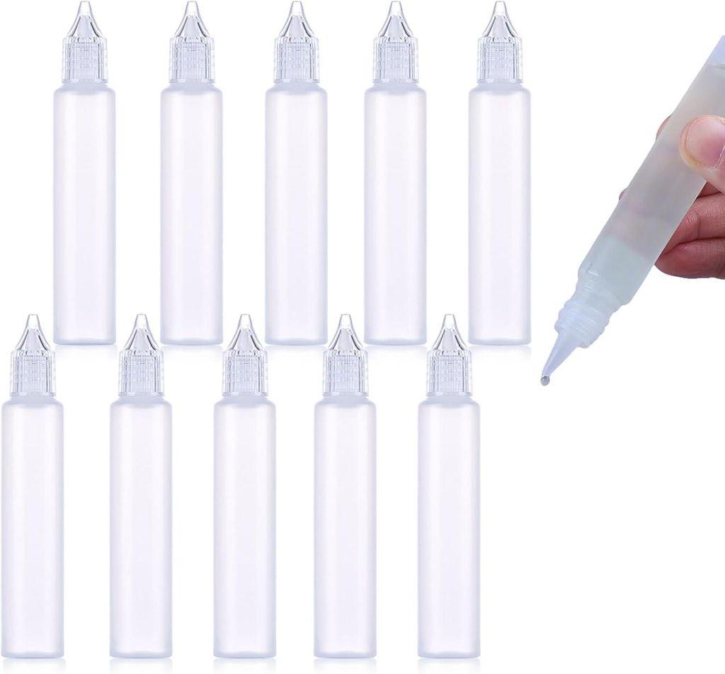 10 Stück 30-ml-Tropfflaschen aus Kunststoff, quetschbar und multifunktional für Klebstoff und andere Flüssigkeiten