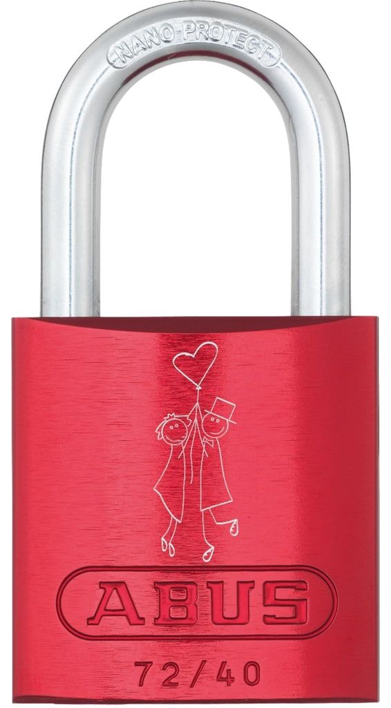 ABUS Vorhangschloss Aluminium 72/40 rot LoveLock 1