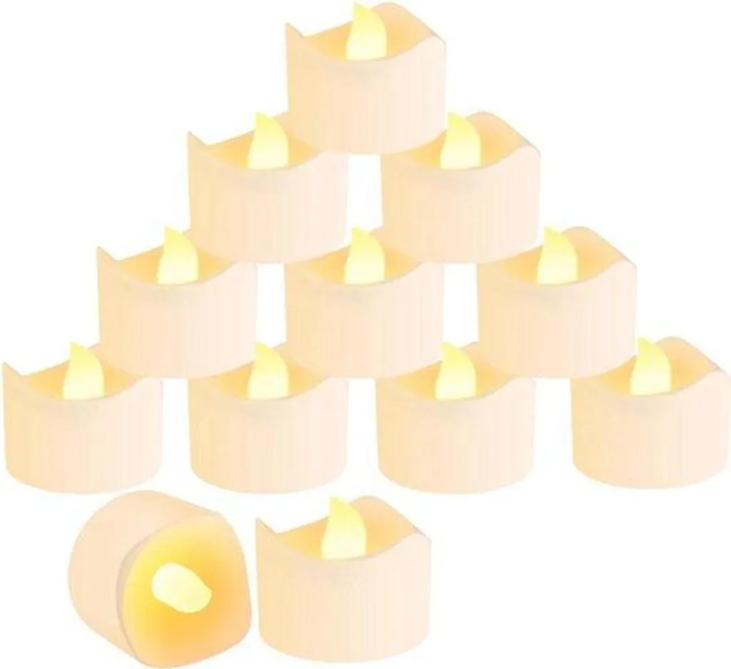 Bougies électriques sans fumée lot de 12 jaune chaud piles pour déco