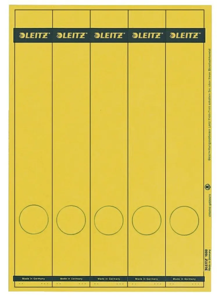 Leitz 1688-00-15 Etichette Gialle Ricambio - 125 Pezzi x Faldoni