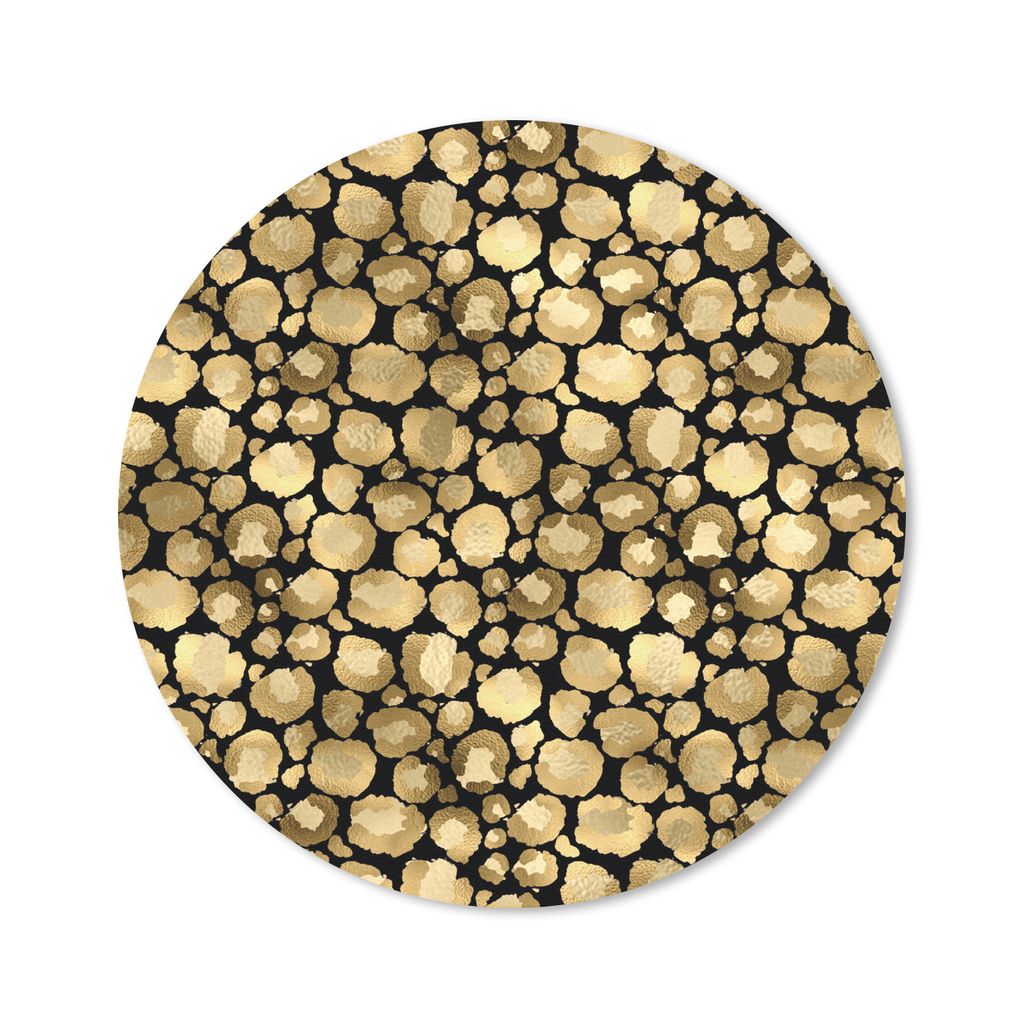 MuchoWow Mauspad Mousepad Muster - Pantherdruck - Gold 50x50 cm - Mousepads - Maus Mat - Pad - Mausunterlage - Vinyl