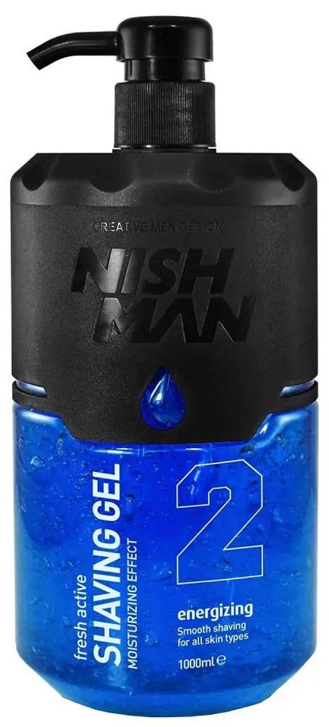 NISHMAN Holicí gel Rasiergel 1 litr - 2 kusy, osvěžující Obrázek produktu 