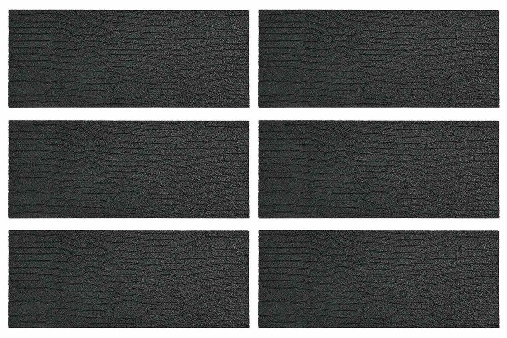 vidaXL Gehwegstein 6 pcs Schwarz 60,5 x 25 x 2 cm Gummi