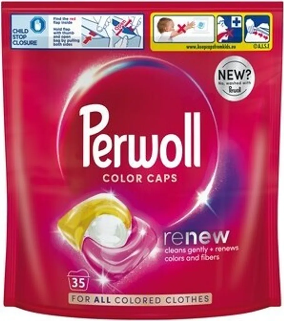 Perwoll Renew Caps Color 35 unités - Soin Réparateur et Éclat des Fibres