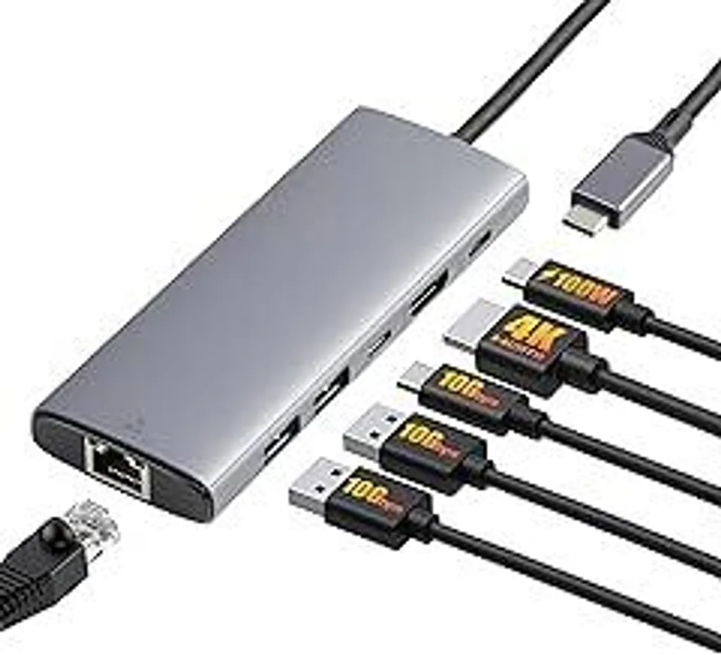 Hub USB C per Smart Working: 6 porte, Ethernet e Ricarica 100W