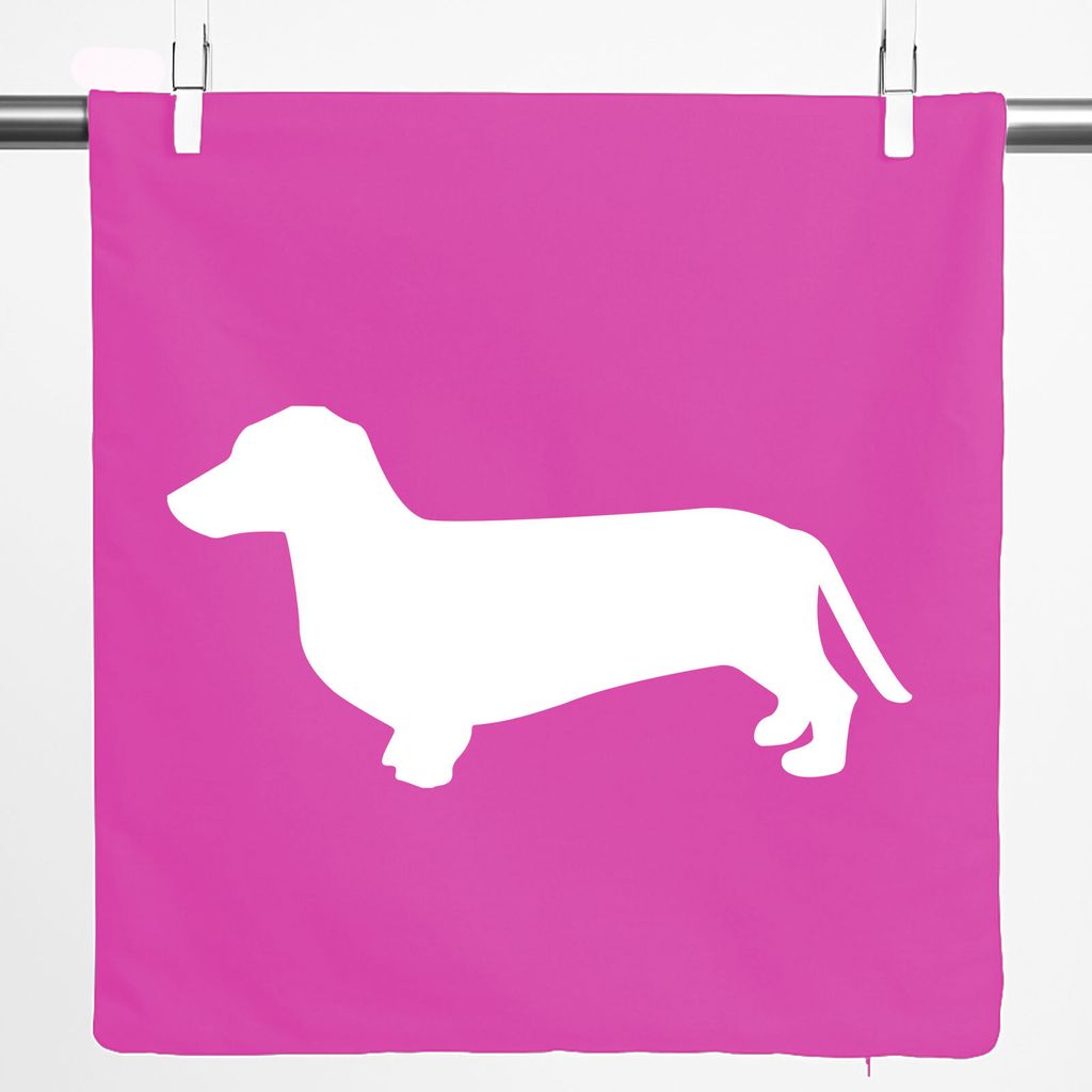 Huuraa Kissenbezug Dackel Silhouette 40x40cm Fuchsia Produktbild 