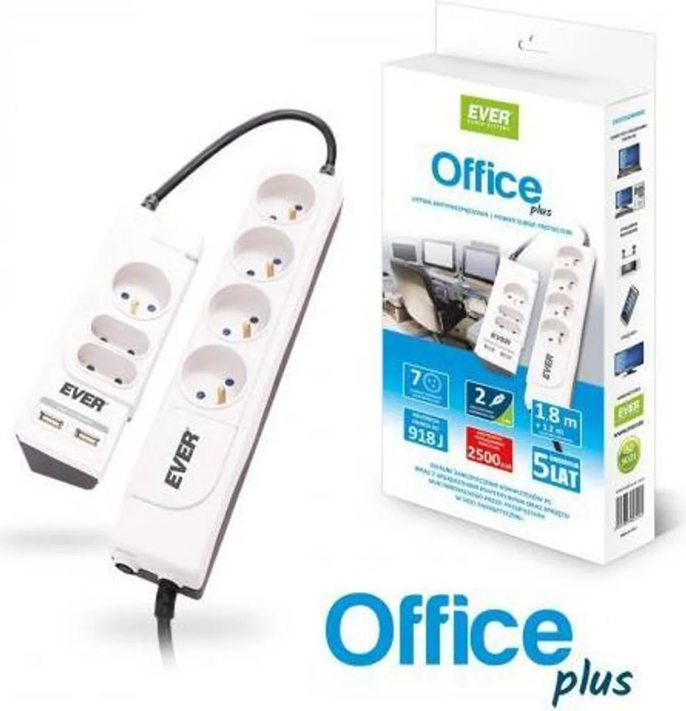 Plus de manque de prises : Ever Office Plus Blanc 7 ports AC 250V
