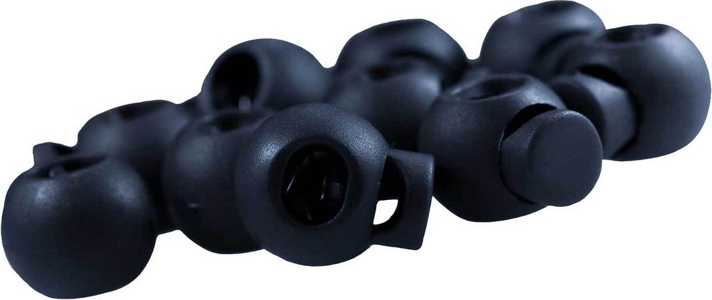 10 Einloch-Kordelstopper Kordelenden Kordelklemme rund 15x19mm, dunkelblau