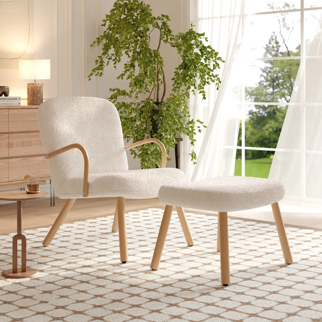Set Poltrona e Pouf Poggiapiedi: Crea il tuo Angolo Lettura da Sogno
