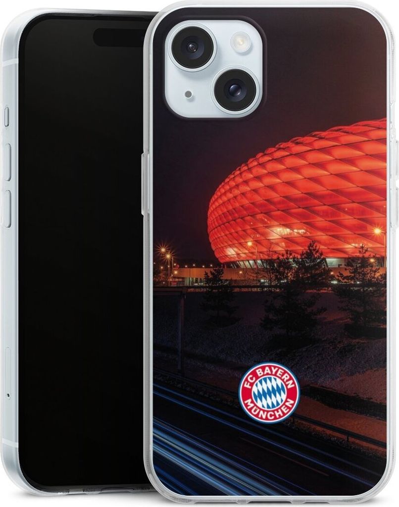 DeinDesign Handyhülle für Apple iPhone 15 Silikon Hülle Case Smartphone Schutzhülle FC Bayern München FCB Stadion