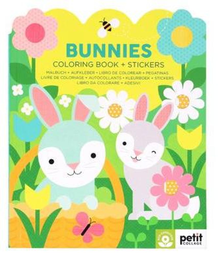 Bunnies Coloring Book + Stickers