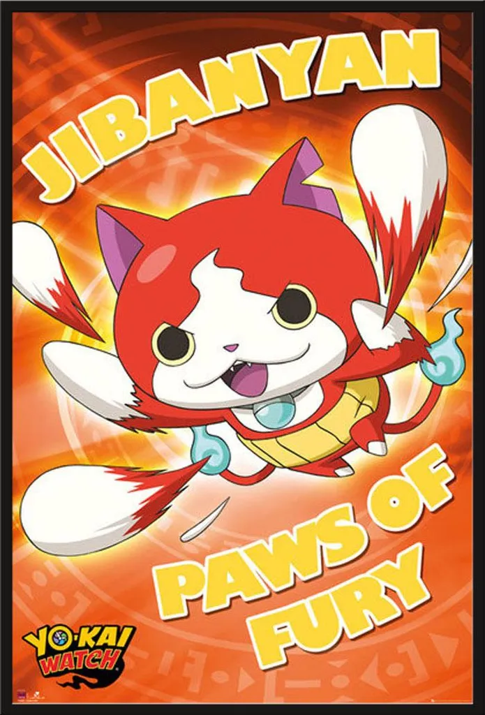 Poster Yo-Kai Watch Paws of Fury encadré vitre acrylique Shinsuke® Maxi