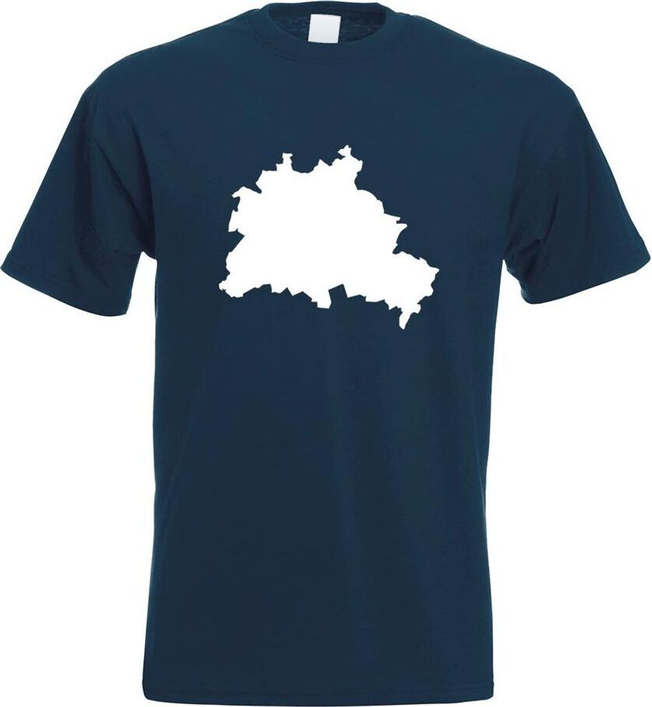 Kiwistar - T-Shirt - Navy - Berlin Deutschland Silhouette Motiv Bedruckt Funshirt Design Print - mit Motiv Bedruckt - Funshirt Design - Sport - Fre...