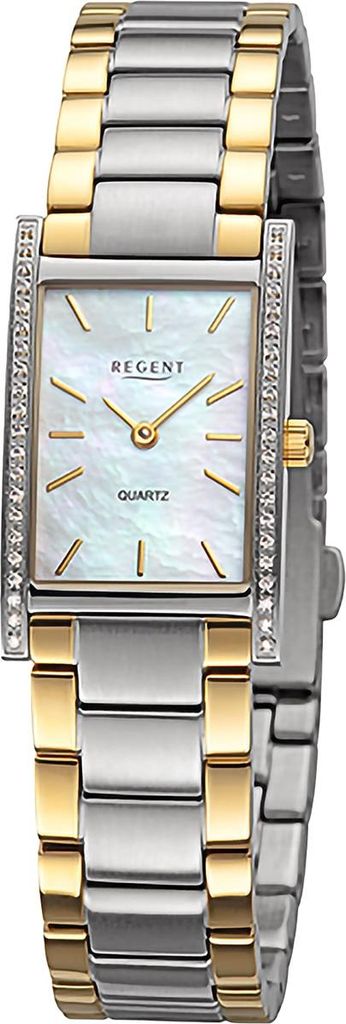 Regent Damenuhr Edelstahl-Armbanduhr Analog Metallarmband silber gold URBA866