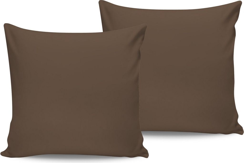 L'Essentiel Linge de Maison, Brown, Kissenbezug-Set (2-teilig) (DE), Braun, 100 % BAUMWOLLE RANFORCE, 80 x 80 cm