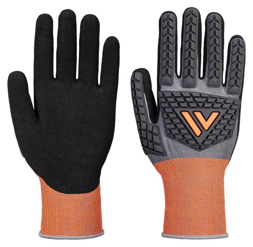 Gant Nitril Anti-Schlag Schnitt D Stärke 18 - XL - Grau/Schwarz - Portwest