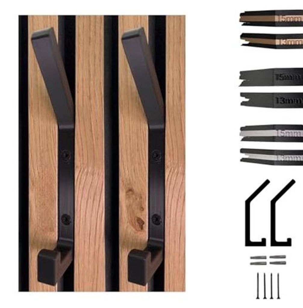Schwarze Holzhaken für Akustikpanele, 13mm Abstand, stabil