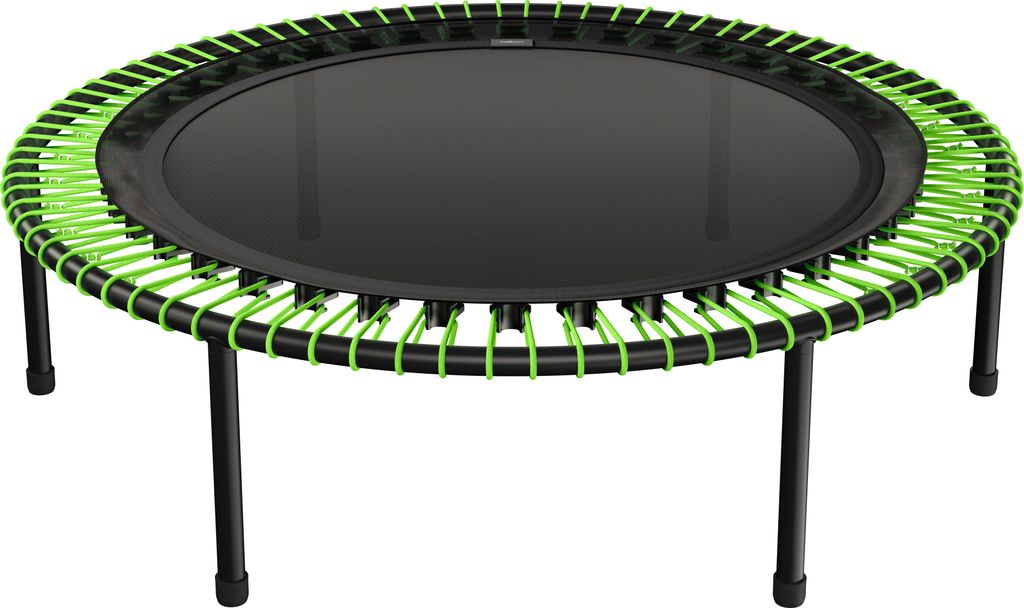 bellicon Fitness Trampolin 112cm (Grün) mit Seilring-Federung bis 200kg (Ultra Stark) | Praktische Klappbeine | Dreiteiliger Rahmen | Germany