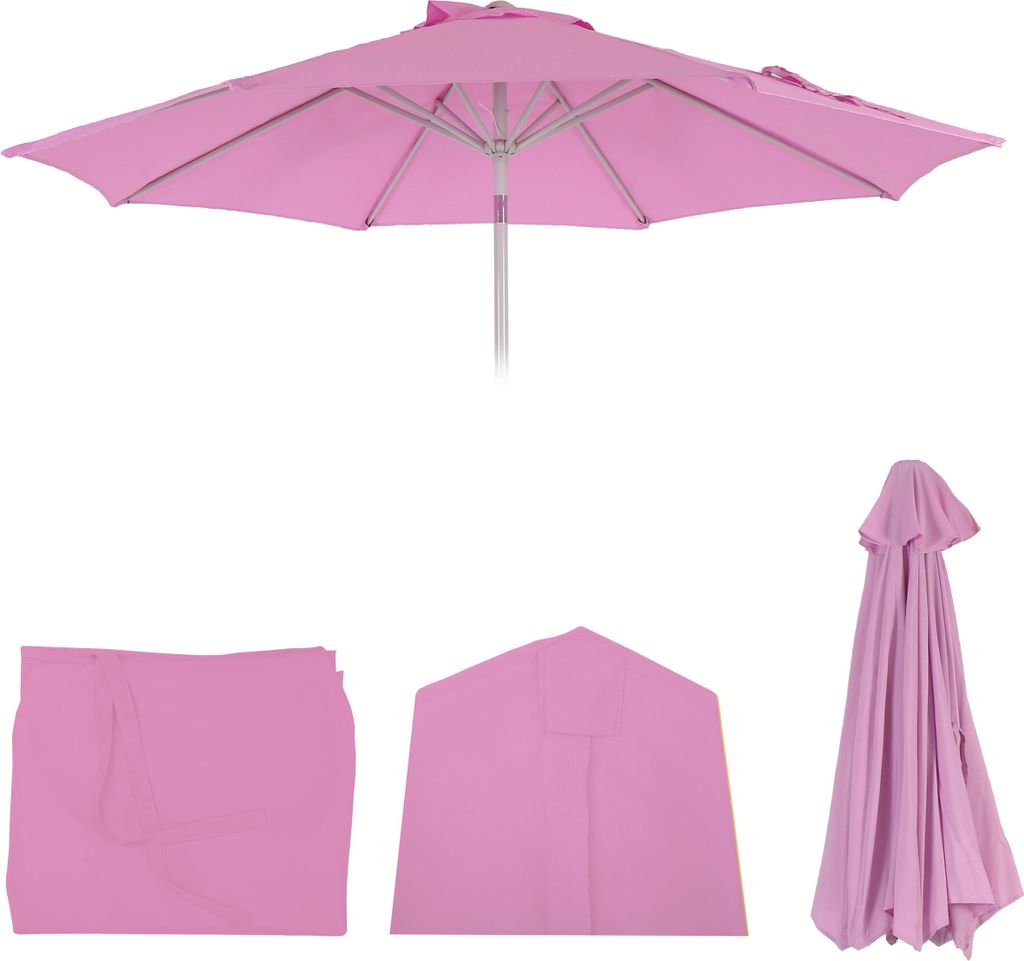 Ersatz-Bezug für Sonnenschirm Asti, Sonnenschirmbezug Ersatzbezug, Ø 3m Stoff/Textil flieder