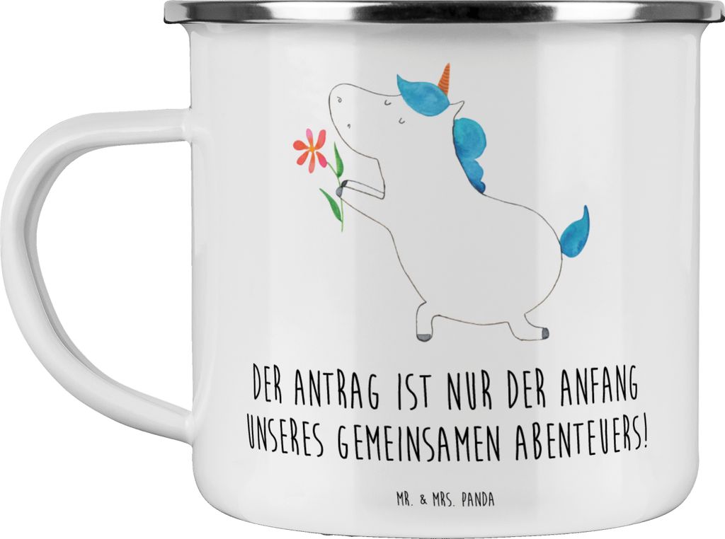 Mr. & Mrs. Panda Teebecher Heiratsantrag Abenteuer - Weiß - Geschenk, Beziehung, Teetasse, Heiraten, Reisebecher, metallbecher, Antrag, Geschenke,...