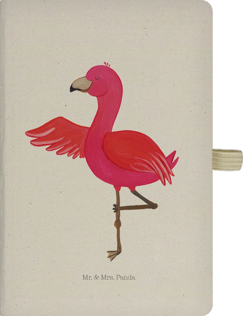 Mr. & Mrs. Panda Journal Flamingo Yoga - Transparent - Geschenk, Vogel, notizbuch, Adressbuch, Tagebuch, Achtsamkeit, Yogi, Urlaub, Kladde, Notizhe...