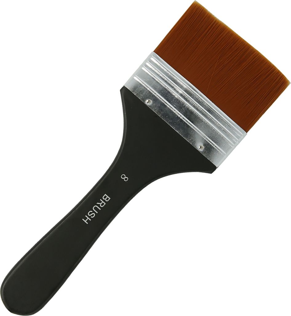 1pc Professionelle flache Pinsel Nylon Trim Kunst Pinsel Holzgriff für Gesso Flecken Leime Lacke Farbe Acryl Öl Gouache Aquarell Wandmalerei Möb...