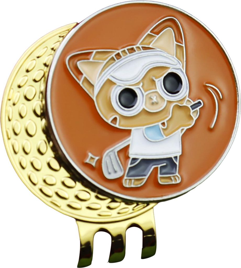 Emaillierter Golfballmarker mit Katzenmotiv, magnetischer Hutclip, für Männer und Frauen, Golferhüte, Hosen, Taschen, Visiere, Gürtel, Metallcl...