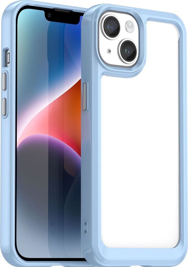 Mobigear Crystal iPhone 15 Hülle Hardcase Backcover - Transparent / Blau