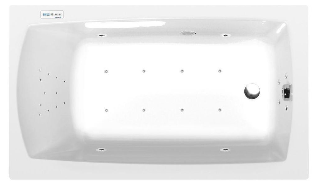 Polysan LILY Whirlpool-Badewanne, 130x70x39cm, Highline Hydro-Air, Chrom