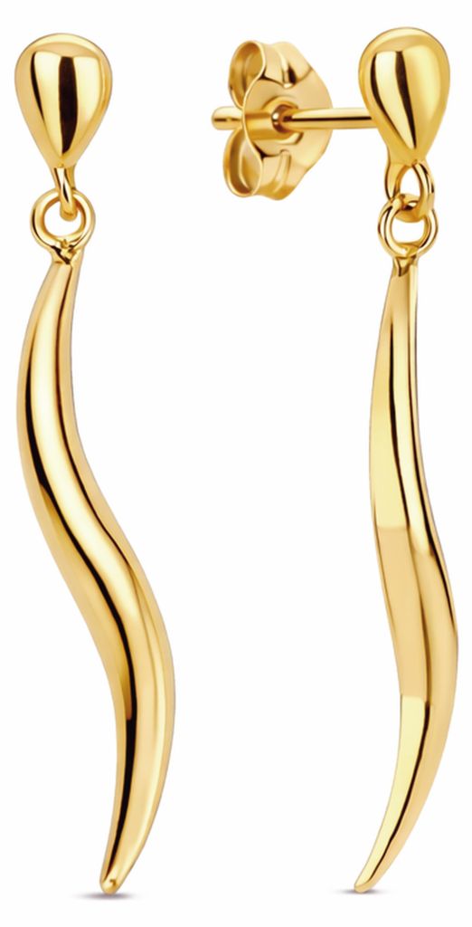 New Bling Oorbellen – 9NBG-1067 – 14K Goud – Lange Oorbellen met Peer Zirkonia – 25 mm