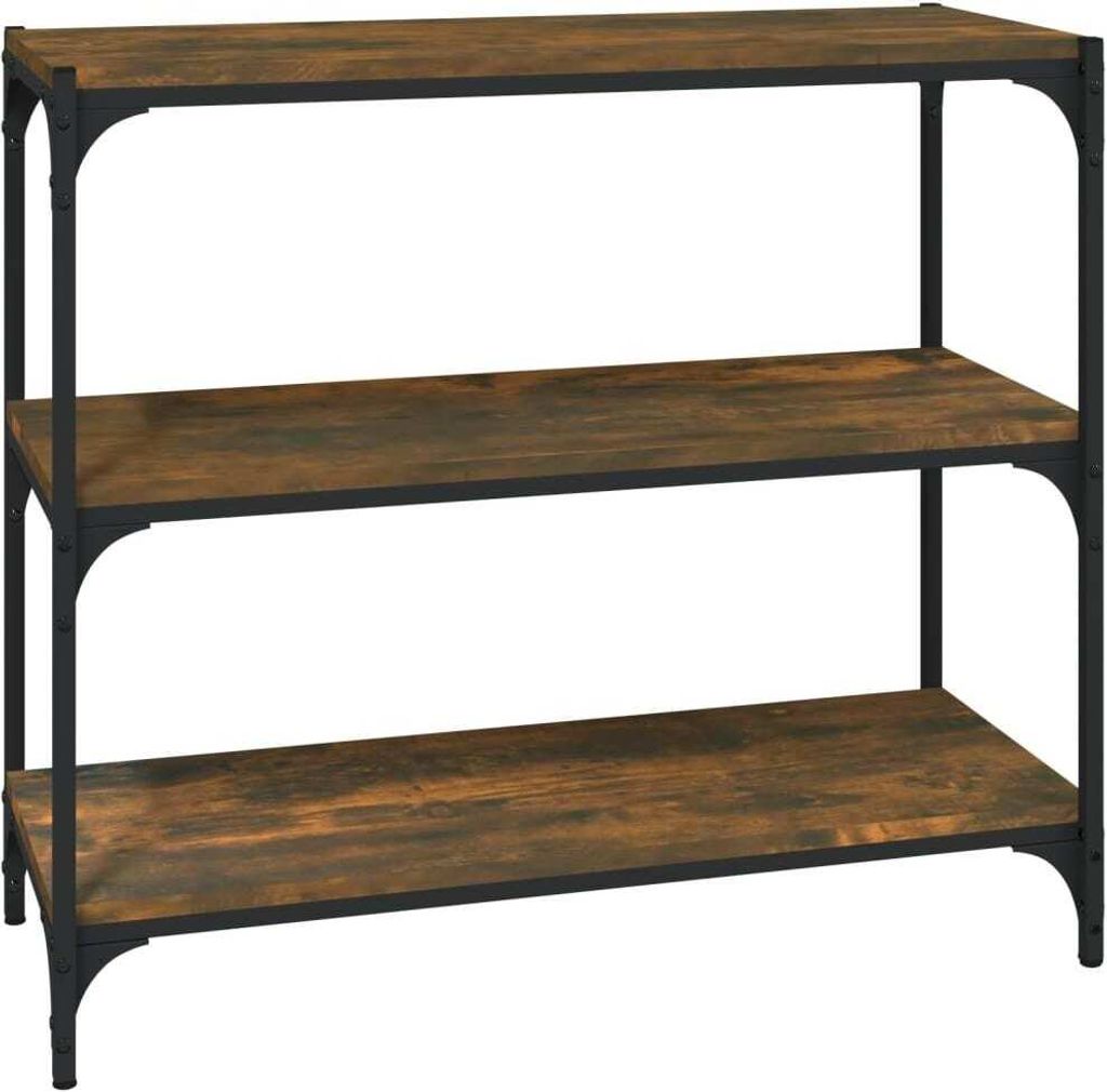 Bücherregal Räuchereiche 80x33x70,5 cm Holzwerkstoff und Stahl
