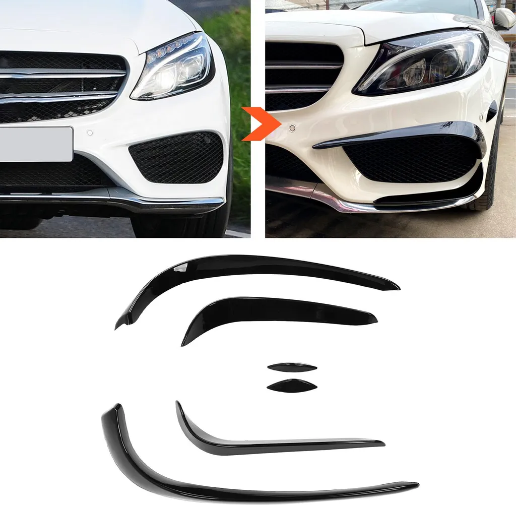 Protection et look sport : Spoiler avant Mercedes W205 AMG-Line 6 pièces noir