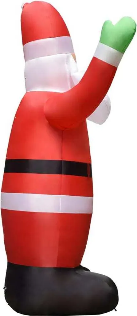 Père Noël gonflable 3 m robuste IP44 déco extérieure simple à installer