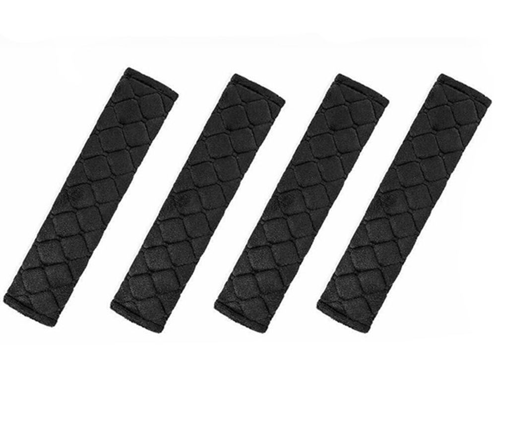 Gurtpolster Aus Echtleder - 2 Stück Gurtschoner Schwarz/Blau