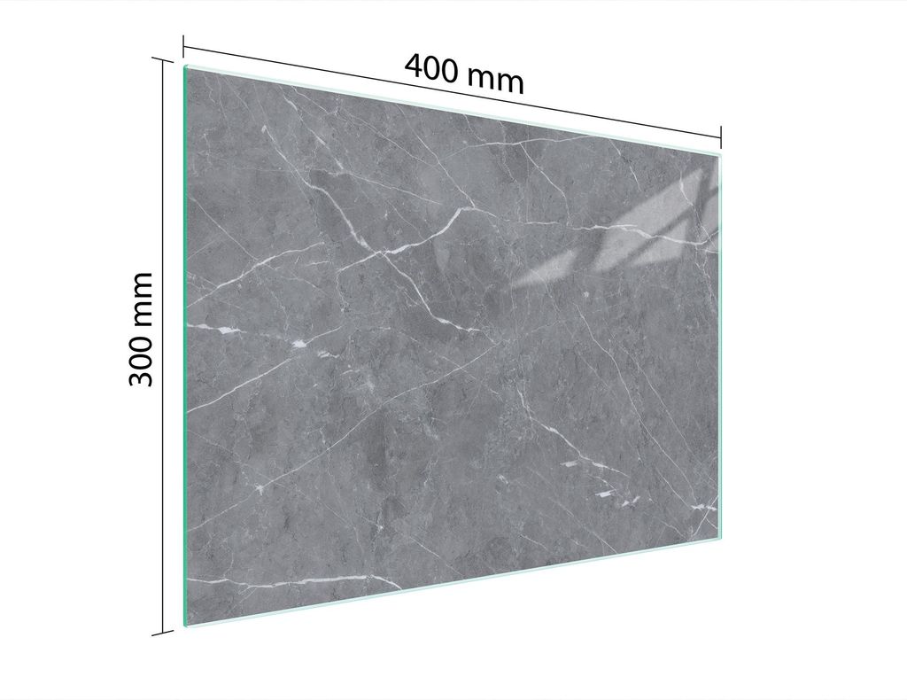Schneidebrett Herdabdeckplatte Multiglasschneidplatte 40x30 cm Marmor Grau