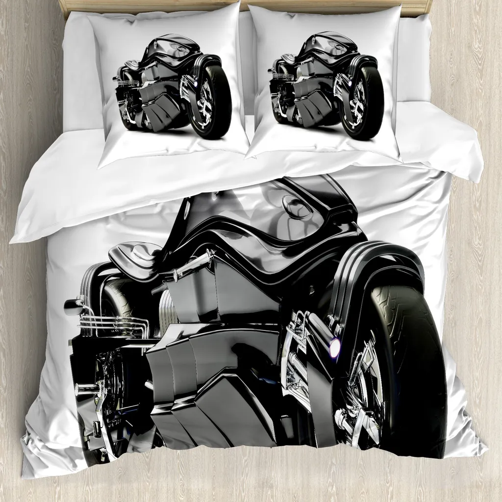 Copripiumino Moto Futuro ABAKUHAUS 155x220cm Antiacaro Nero