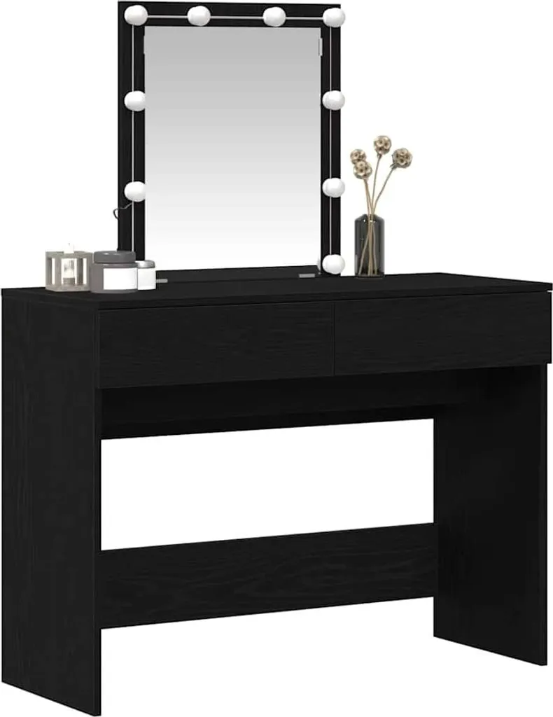 Mobile Trucco Nero 100x40cm con Specchio | Design Rovere Moderno